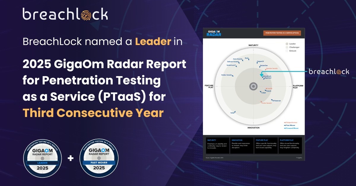 BreachLock Named a Leader in 2025 GigaOm Radar Report for Penetration Testing as a Service (PTaaS) for Third Consecutive Year blog image